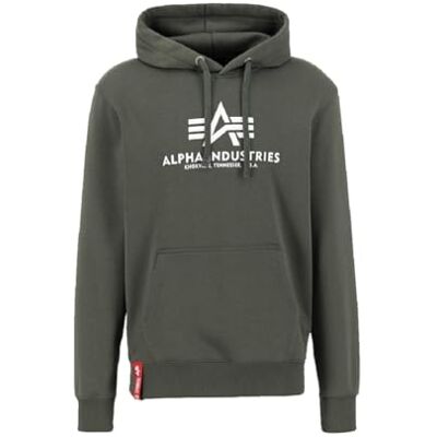 Alpha Sweat-shirt basique avec petit logo pour homme, Kaki, XXL Alpha Sweat-shirt basique avec petit logo pour homme, Kaki, XXL