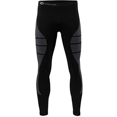 STARK SOUL sous-vêtements Techniques Microfibre pour Homme Pantalon ou T-Shirt Manches Longues,S-M,Noir-gris/Pantalon STARK SOUL sous-vêtements Techniques Microfibre pour Homme Pantalon ou T-Shirt Manches Longues,S-M,Noir-gris/Pantalon