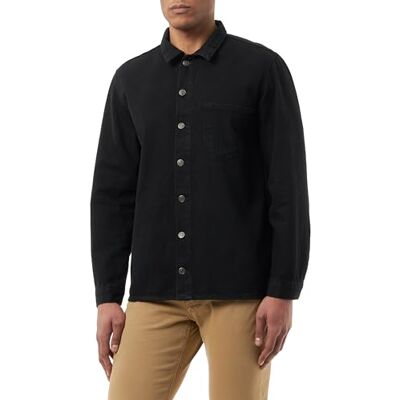 Trendyol Veste droite à manches longues pour homme, Noir, L Trendyol Veste droite à manches longues pour homme, Noir, L