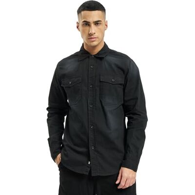Brandit Hardee-Chemise en jean pour homme, Noir, M Brandit Hardee-Chemise en jean pour homme, Noir, M