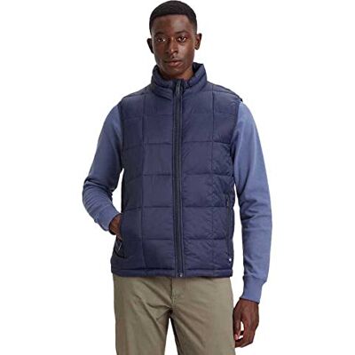 Dockers Gilet matelassé léger en nylon pour homme, Bleu marine vif, XS Dockers Gilet matelassé léger en nylon pour homme, Bleu marine vif, XS