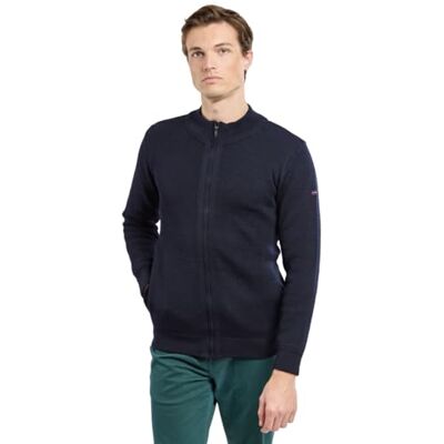 Armor-lux Armor Lux Cardigan zippé uni en Laine KERLOUAN, Rich Navy, L Armor-lux Armor Lux Cardigan zippé uni en Laine KERLOUAN, Rich Navy, L