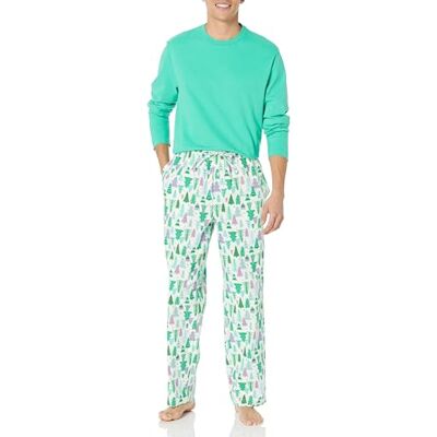 Amazon Essentials Ensemble de pyjama en flanelle pour homme (grandes tailles disponibles), arbre de fête écru, taille XS Amazon Essentials Ensemble de pyjama en flanelle pour homme (grandes tailles disponibles), arbre de fête écru, taille XS