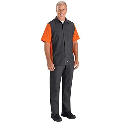 Red Kap Men's Rip-Stop Short-Sleeve Crew Shirt Big/Tall, Charcoal/Orange, X-Large, Gris Anthracite/Orange, X-Large/haut Red Kap Men's Rip-Stop Short-Sleeve Crew Shirt Big/Tall, Charcoal/Orange, X-Large, Gris Anthracite/Orange, X-Large/haut