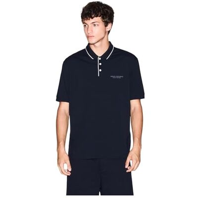 Giorgio Armani Essential, Striped Collar Side Milano-new York Logo Lettering Polo Homme (lot de 1) Giorgio Armani Essential, Striped Collar Side Milano-new York Logo Lettering Polo Homme (lot de 1)