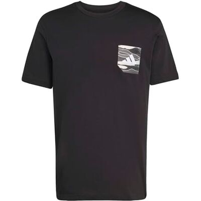 adidas herr CAMO WOVEN POCKET GRAPHIC T-SHIRT, black, S adidas herr CAMO WOVEN POCKET GRAPHIC T-SHIRT, black, S
