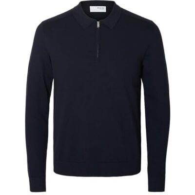 SELECTED HOMME Slhberg Ls Half Zip Polo Noos Polo Homme SELECTED HOMME Slhberg Ls Half Zip Polo Noos Polo Homme