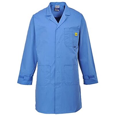 Portwest AS10 Blouse Antistatique Lavable en Machine à 60°C 2 Poches Basses Hamilton Blue, S, EN 1149-5, EN 61340-5-1, UPF 50+, Fermeture Pressions, Poignets Réglables par Bandes, Léger, ESD, Respirant Portwest AS10 Blouse Antistatique Lavable en Machine à 60°C 2 Poches Basses Hamilton Blue, S, EN 1149-5, EN 61340-5-1, UPF 50+, Fermeture Pressions, Poignets Réglables par Bandes, Léger, ESD, Respirant