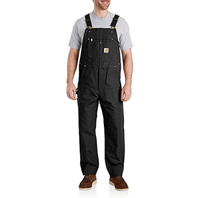 Carhartt Salopette en Toile Lourde Coupe Décontractée Homme, Noir, 34W / 30L Carhartt Salopette en Toile Lourde Coupe Décontractée Homme, Noir, 34W / 30L