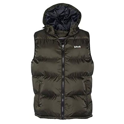 Schott NYC Gilet Doudoune A Capuche Schott Mixte, Kaki, XXL Schott NYC Gilet Doudoune A Capuche Schott Mixte, Kaki, XXL