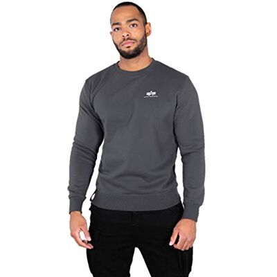 Alpha Sweat à capuche basique pour homme avec petit logo opaque, Gris/noir., 3XL Alpha Sweat à capuche basique pour homme avec petit logo opaque, Gris/noir., 3XL
