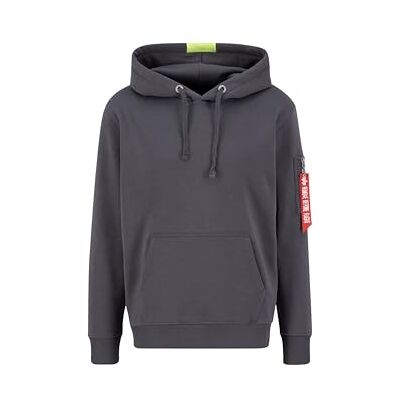 Alpha Sweat à capuche pour homme à rayures rouges vintage gris, Gris vintage, M Alpha Sweat à capuche pour homme à rayures rouges vintage gris, Gris vintage, M
