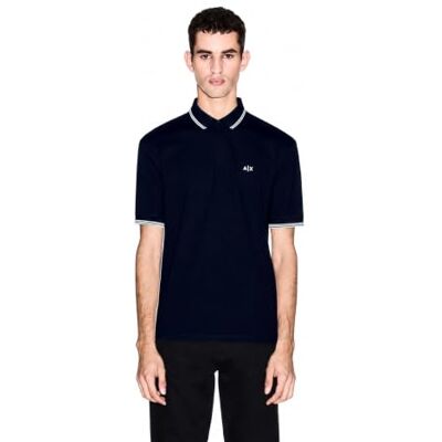 Giorgio Armani Essential, Double Striped Sleeve And Collar Side Monogram Logo Polo Homme (lot de 1) Giorgio Armani Essential, Double Striped Sleeve And Collar Side Monogram Logo Polo Homme (lot de 1)