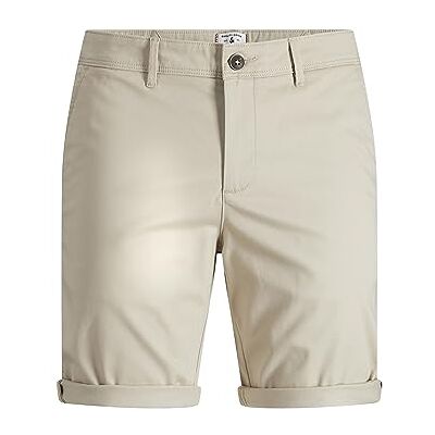 JACK & JONES Short chino pour homme Grande taille Coupe droite, Beige, 46 JACK & JONES Short chino pour homme Grande taille Coupe droite, Beige, 46