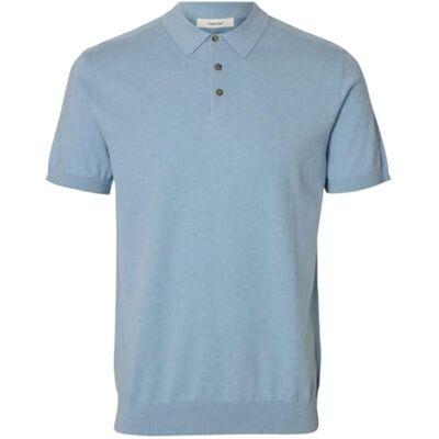 SELECTED HOMME SELECTED MEN Slhberg Ss Knit Polo Noos, Vieux bleu, L SELECTED HOMME SELECTED MEN Slhberg Ss Knit Polo Noos, Vieux bleu, L