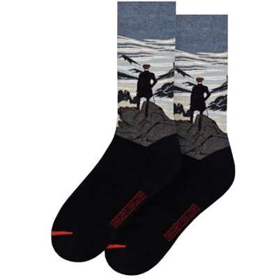MuseARTa Chaussettes en coton avec la peinture Wanderer above the Sea of Fog/Le randonneur, sur la mer de brouillard de l'artiste Caspar David Friedrich dans la taille 36-40, CF-WS-06-36-40, bleu, MuseARTa Chaussettes en coton avec la peinture Wanderer above the Sea of Fog/Le randonneur, sur la mer de brouillard de l'artiste Caspar David Friedrich dans la taille 36-40, CF-WS-06-36-40, bleu,