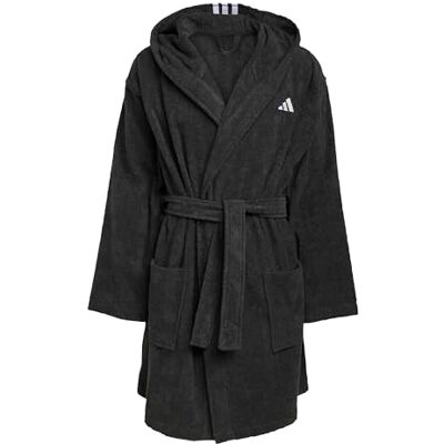 adidas Mixte Hooded Bathrobe Robe, Black, S adidas Mixte Hooded Bathrobe Robe, Black, S