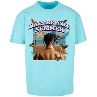 Upscale T-shirt unisexe Days Before Summer Oversize Tee imprimé, coupe surdimensionnée, en coton, Bleu béryle, XXL Upscale T-shirt unisexe Days Before Summer Oversize Tee imprimé, coupe surdimensionnée, en coton, Bleu béryle, XXL