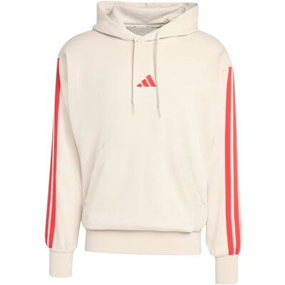adidas herr ESSENTIAL THREE STRIPES FRENCH TERRY HOODIE, wonder alumina/pure ruby, S adidas herr ESSENTIAL THREE STRIPES FRENCH TERRY HOODIE, wonder alumina/pure ruby, S