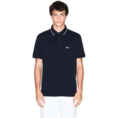 Giorgio Armani Essential, Short Sleeve Stiped Collar Side Monogram Logo Polo Homme (lot de 1) Giorgio Armani Essential, Short Sleeve Stiped Collar Side Monogram Logo Polo Homme (lot de 1)