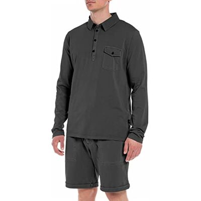 Replay Polo Homme, 391 gris foncé, L Replay Polo Homme, 391 gris foncé, L