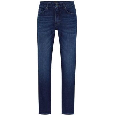 Boss Jean Re.Maine BC-C pour homme, coupe droite, noir, en denim stretch confortable, Dark Blue406, 36W / 32L Boss Jean Re.Maine BC-C pour homme, coupe droite, noir, en denim stretch confortable, Dark Blue406, 36W / 32L