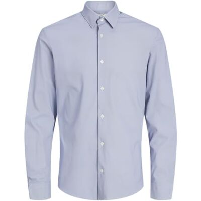 JACK & JONES Chemise slim fit pour homme, Bleu marine/rayures : coupe ajustée, M JACK & JONES Chemise slim fit pour homme, Bleu marine/rayures : coupe ajustée, M