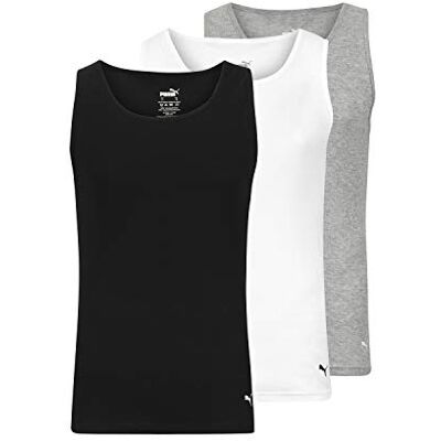 PUMA Men's 3 Pack Ribbed Tank Tops Tricot Homme PUMA Men's 3 Pack Ribbed Tank Tops Tricot Homme