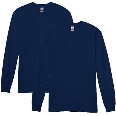 Gildan Lot de 2 t-Shirts à Manches Longues en Coton épais pour Homme Style G5400 Chemise Bleu Marine XXL Gildan Lot de 2 t-Shirts à Manches Longues en Coton épais pour Homme Style G5400 Chemise Bleu Marine XXL