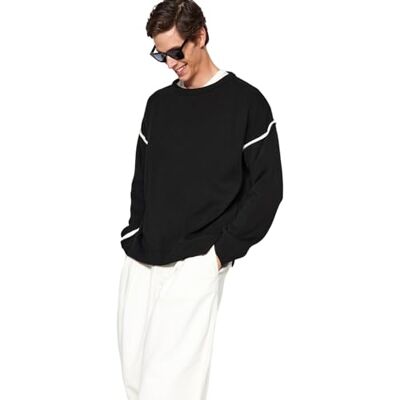 Trendyol Pull Oversize Uni À Col Rond Maillot de survêtement Homme (lot de 1) Trendyol Pull Oversize Uni À Col Rond Maillot de survêtement Homme (lot de 1)