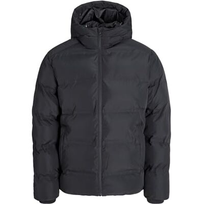 JACK & JONES Veste matelassée Jjetoby Puffer Collar Pls, Noir, 3XL JACK & JONES Veste matelassée Jjetoby Puffer Collar Pls, Noir, 3XL