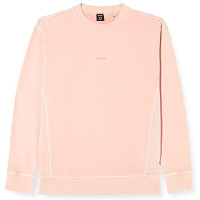 Boss Hommes Wefade Sweat à col Rond en Molleton avec Logo en Superposition, Rouge Clair/Pastel, XL Boss Hommes Wefade Sweat à col Rond en Molleton avec Logo en Superposition, Rouge Clair/Pastel, XL