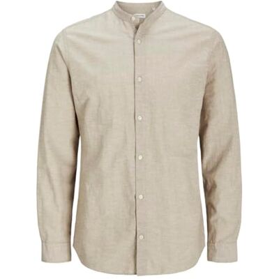 JACK & JONES Chemise Jjebreeze Band Ls Sn à manches longues pour homme, vaisselle, S, Vaisselle, S JACK & JONES Chemise Jjebreeze Band Ls Sn à manches longues pour homme, vaisselle, S, Vaisselle, S