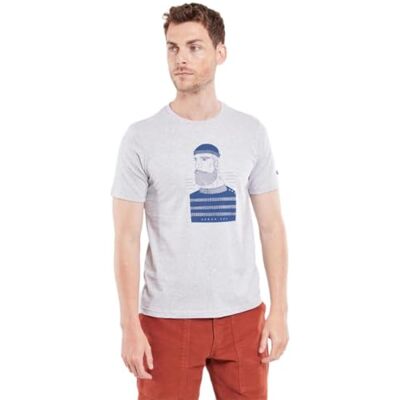 Armor-lux Armor Lux T- Shirt Sérigraphié Homme, Gris Chiné/Marin H23, S Armor-lux Armor Lux T- Shirt Sérigraphié Homme, Gris Chiné/Marin H23, S