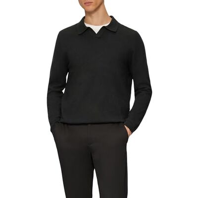 s.Oliver BLACK LABEL Pull en tricot avec col polo et soie, 9999, M s.Oliver BLACK LABEL Pull en tricot avec col polo et soie, 9999, M