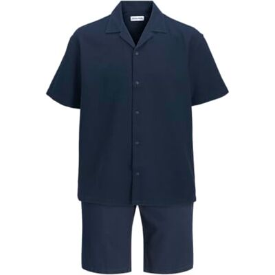 JACK & JONES Jjglobal Waffle Resort Shirt SS Mp Pls Jjglobal Waffle Resort Shirt SS Mp Pls (lot de 2), Blazer bleu marine., 4XL JACK & JONES Jjglobal Waffle Resort Shirt SS Mp Pls Jjglobal Waffle Resort Shirt SS Mp Pls (lot de 2), Blazer bleu marine., 4XL