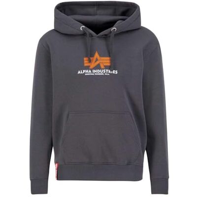 Alpha Sweat à capuche basique en caoutchouc pour homme, Vintage Gris, S Alpha Sweat à capuche basique en caoutchouc pour homme, Vintage Gris, S