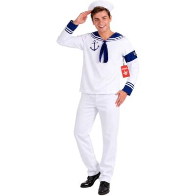 Fun Shack Costume Marin Homme, Tenue de Marin pour Carnaval, Déguisement Homme Thème Nautique XL Fun Shack Costume Marin Homme, Tenue de Marin pour Carnaval, Déguisement Homme Thème Nautique XL