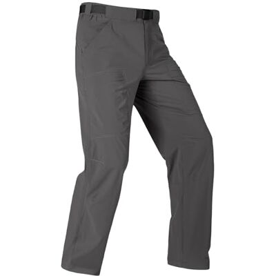 FREE SOLDIER Pantalon cargo de randonnée pour homme avec ceinture, léger, imperméable et séchage rapide en Nylon-Spandex, gris, 50 taille tall FREE SOLDIER Pantalon cargo de randonnée pour homme avec ceinture, léger, imperméable et séchage rapide en Nylon-Spandex, gris, 50 taille tall