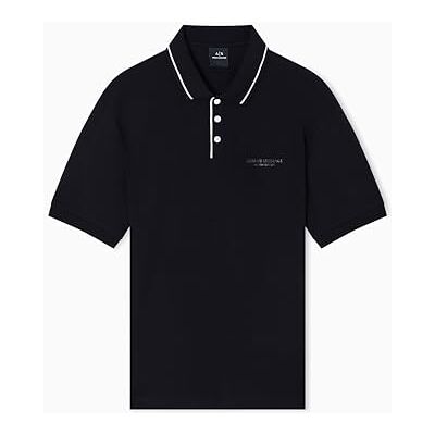 Giorgio Armani Essential, Striped Collar Side Milano-new York Logo Lettering Polo Homme (lot de 1) Giorgio Armani Essential, Striped Collar Side Milano-new York Logo Lettering Polo Homme (lot de 1)