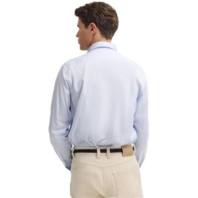 bugatti Chemise boutonnée à manches longues pour homme Coupe moderne, Bleu clair (320), S bugatti Chemise boutonnée à manches longues pour homme Coupe moderne, Bleu clair (320), S