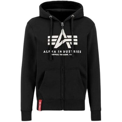 Alpha Sweat à capuche basique zippé Pp pour homme, Noir, S Alpha Sweat à capuche basique zippé Pp pour homme, Noir, S