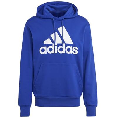 adidas Homme Essentials French Terry Big Logo Hoodie, Semi Lucid Blue, XL adidas Homme Essentials French Terry Big Logo Hoodie, Semi Lucid Blue, XL