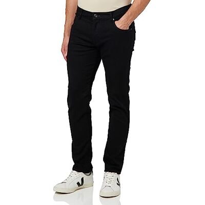 bugatti Jean pour homme Noir Coupe droite Cinq poches Coton Power Stretch Denim, Noir (noir 290), 30W / 32L bugatti Jean pour homme Noir Coupe droite Cinq poches Coton Power Stretch Denim, Noir (noir 290), 30W / 32L