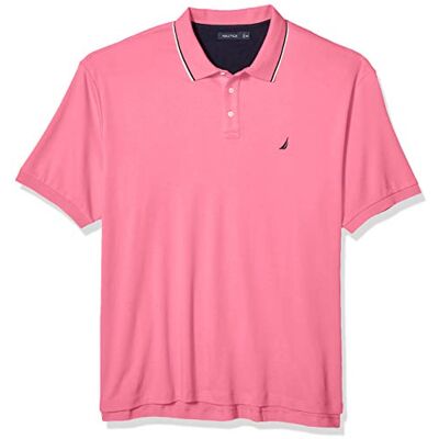 Nautica Men's Big-Tall Classic Fit Short Sleeve Solid Tipped Collar Soft Polo Shirt Shirt, Carnation, 3XLT Tall Nautica Men's Big-Tall Classic Fit Short Sleeve Solid Tipped Collar Soft Polo Shirt Shirt, Carnation, 3XLT Tall