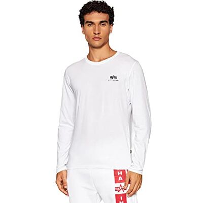 Alpha Basic LS Small Logo T-shirt pour homme, blanc, M Alpha Basic LS Small Logo T-shirt pour homme, blanc, M
