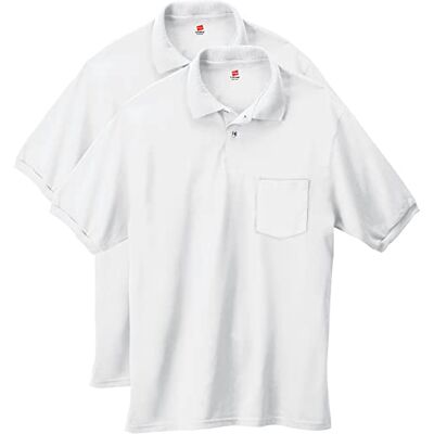 Hanes Short-sleeve Jersey Pocket Polo (Pack of 2) Polo à manches courtes en jersey avec poche (lot de 2) Homme (lot de 2) Hanes Short-sleeve Jersey Pocket Polo (Pack of 2) Polo à manches courtes en jersey avec poche (lot de 2) Homme (lot de 2)