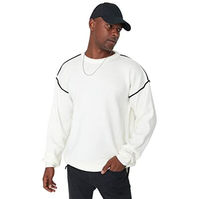 Trendyol Pull Oversize Uni À Col Rond Maillot de survêtement Homme (lot de 1) Trendyol Pull Oversize Uni À Col Rond Maillot de survêtement Homme (lot de 1)