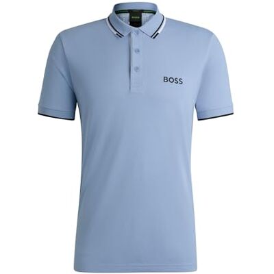 Boss Paddy Pro Polo en coton mélangé avec détails contrastés pour homme, bleu, XL Boss Paddy Pro Polo en coton mélangé avec détails contrastés pour homme, bleu, XL