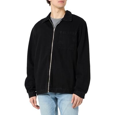 Trendyol Veste droite à manches longues pour homme, Noir, S Trendyol Veste droite à manches longues pour homme, Noir, S